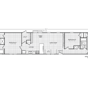 The Alamo Lite Single-Section 16763R has 3 Bedrooms, 2 bathrooms and spans 1023 square feet